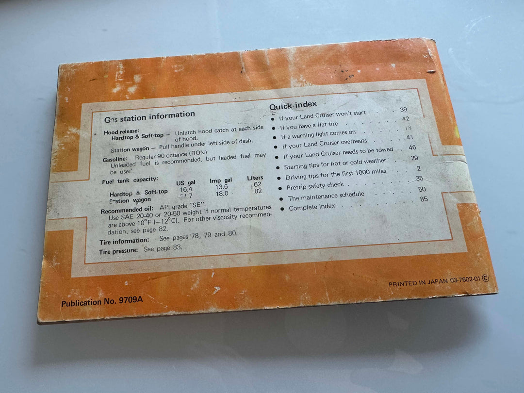 1976 fj40 FJ55 Toyota Land Cruiser landcruiser owner's manual original