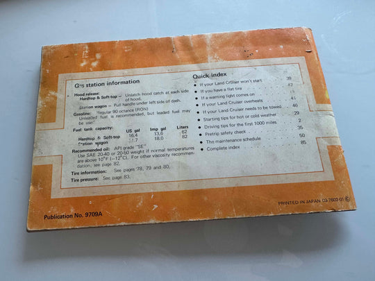 1976 fj40 FJ55 Toyota Land Cruiser landcruiser owner's manual original